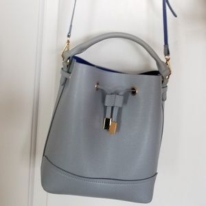 Forever 21 Dusty blue crossbody bucket bag